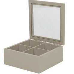 Boîte à thé bois gris^Gifi New