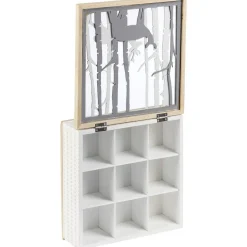 Rangement|Gifi Boîte à thé en bois déco nature cerf blanc