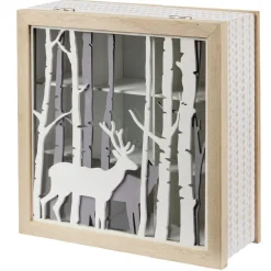 Rangement|Gifi Boîte à thé en bois déco nature cerf blanc