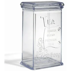 Boîte à thé 500g en plastique transparent 11,5x9xH19cm^Gifi New