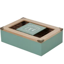 Boîte à thé My little garden en bois couvercle aluminium^Gifi Online