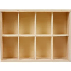 Boîte à thé noir naturel 8 casiers avec couvercle coulissant^Gifi Best