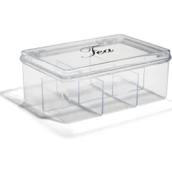 Boîte à thé plastique transparent 21,5x15x8,5cm^Gifi Clearance