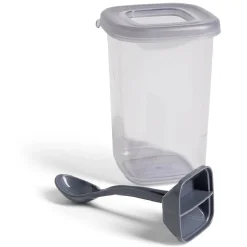 Boîte alimentaire + cuillère polypropylène gris 450mL^Gifi Discount