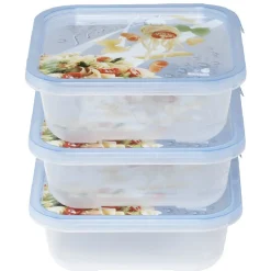 Rangement|Gifi Boîte alimentaire 0,9 L bleue x3