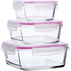 Boîte alimentaire carrée en verre x3^Gifi Clearance