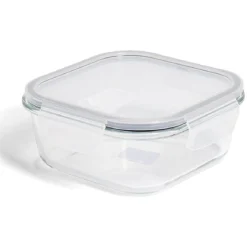 Boîte alimentaire carrée en verre avec couvercle étanche à clips 800ml^Gifi Clearance
