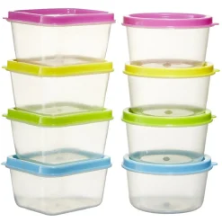 Boîte alimentaire couvercle multicolore 65 ml x8^Gifi Clearance