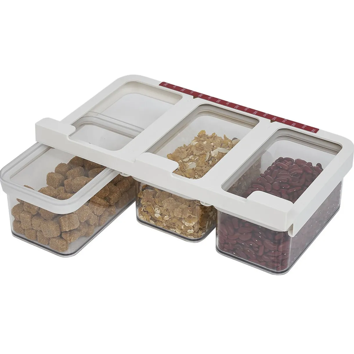 Boîte alimentaire 3en1 à fixer sur étagère L33x19xH11cm^Gifi Online