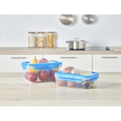 Boîte alimentaire en plastique avec couvercle flexible en silicone x2^Gifi