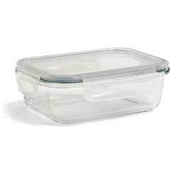Boîte alimentaire en verre avec couvercle plastique à clips 640ml^Gifi New