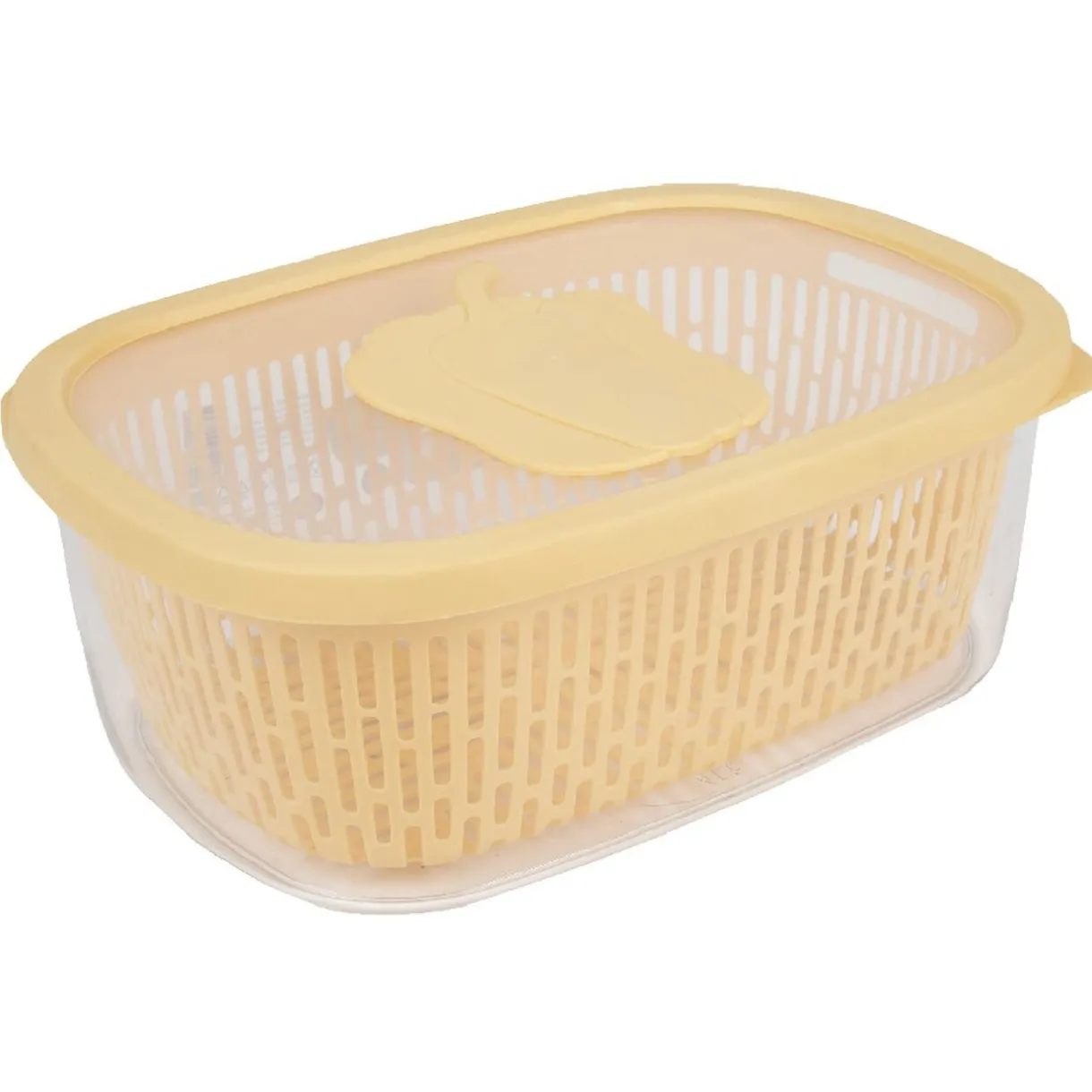 Boîte alimentaire hermétique avec panier fraîcheur 4 L jaune^Gifi