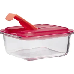 Boîte alimentaire Luminarc verre Esay Box transparent et rouge 76 cl^Gifi Online