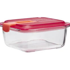Boîte alimentaire Luminarc verre Esay Box transparent et rouge 76 cl^Gifi Online