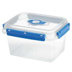 Boîte alimentaire rectangulaire transparente bleu et blanc 1,5L^Gifi Outlet