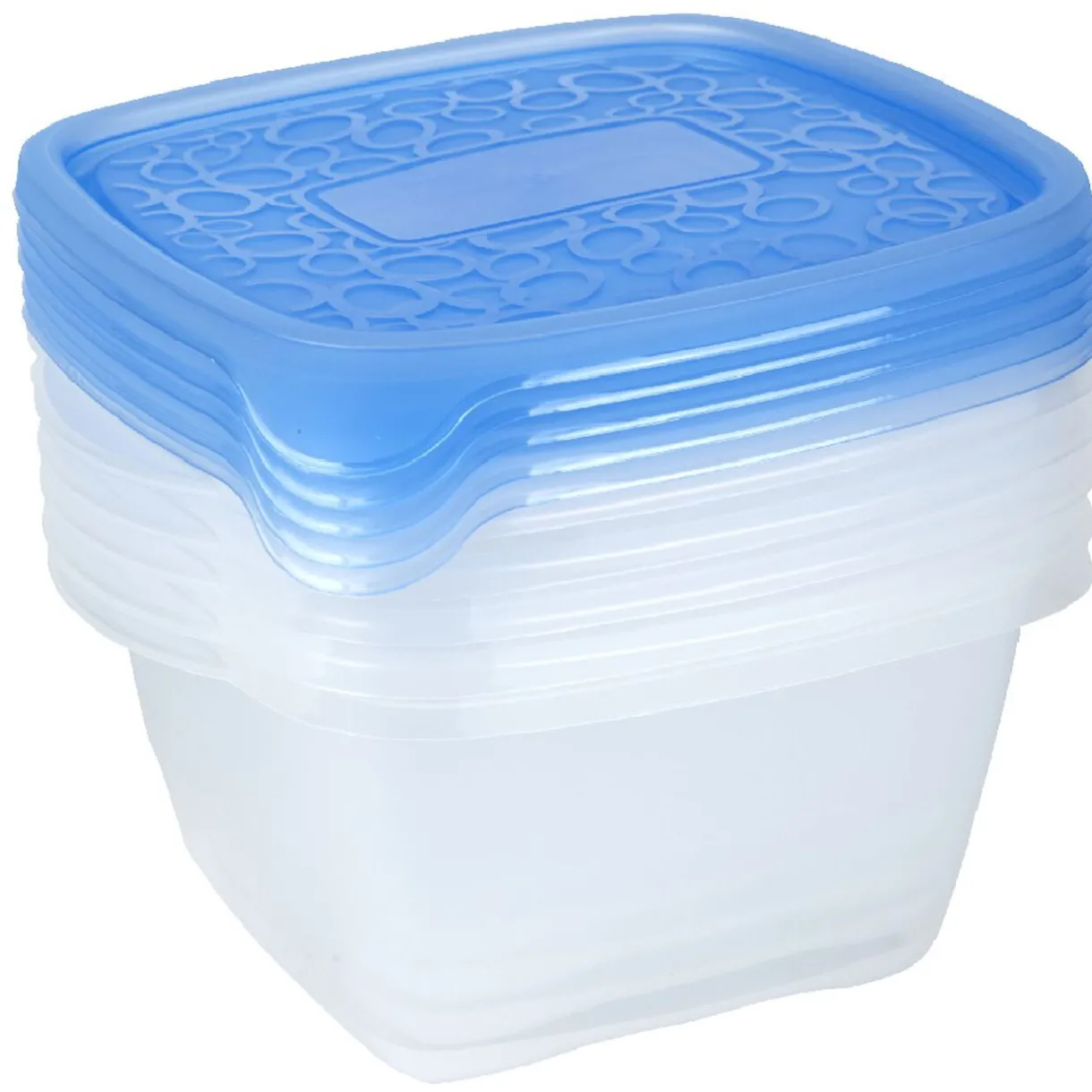 Boîte alimentaire Take away 1.1 L transparente et bleue x5^Gifi Clearance