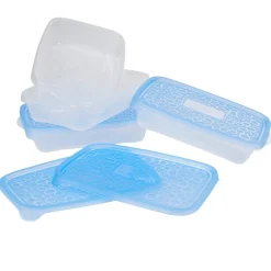 Boîte alimentaire Take away 1 L transparente et bleue x4^Gifi Sale