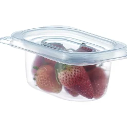 Boîte alimentaire transparente couvercle bleu x18^Gifi Discount