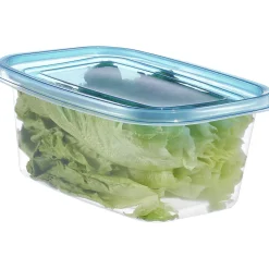 Boîte alimentaire transparente couvercle bleu x18^Gifi Discount