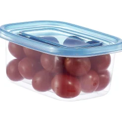Boîte alimentaire transparente couvercle bleu x18^Gifi Discount