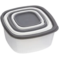 Boîte alimentaire transparente couvercle gris et blanc x5^Gifi Clearance