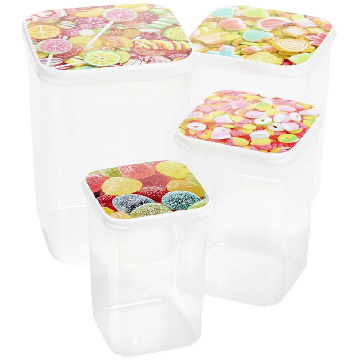 Boîte alimentaire transparent couvercle imprimé x4^Gifi Outlet