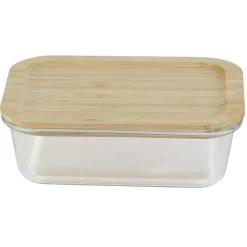 Boîte alimentaire verre avec couvercle bambou 1 000 ml^Gifi Clearance