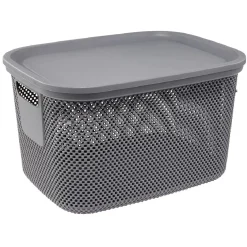 Entretien Du Linge|Gifi Boîte avec couvercle 18L gris