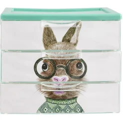 Rangement|Gifi Boîte bloc 3 tiroirs plastique décor animal H15,5 cm