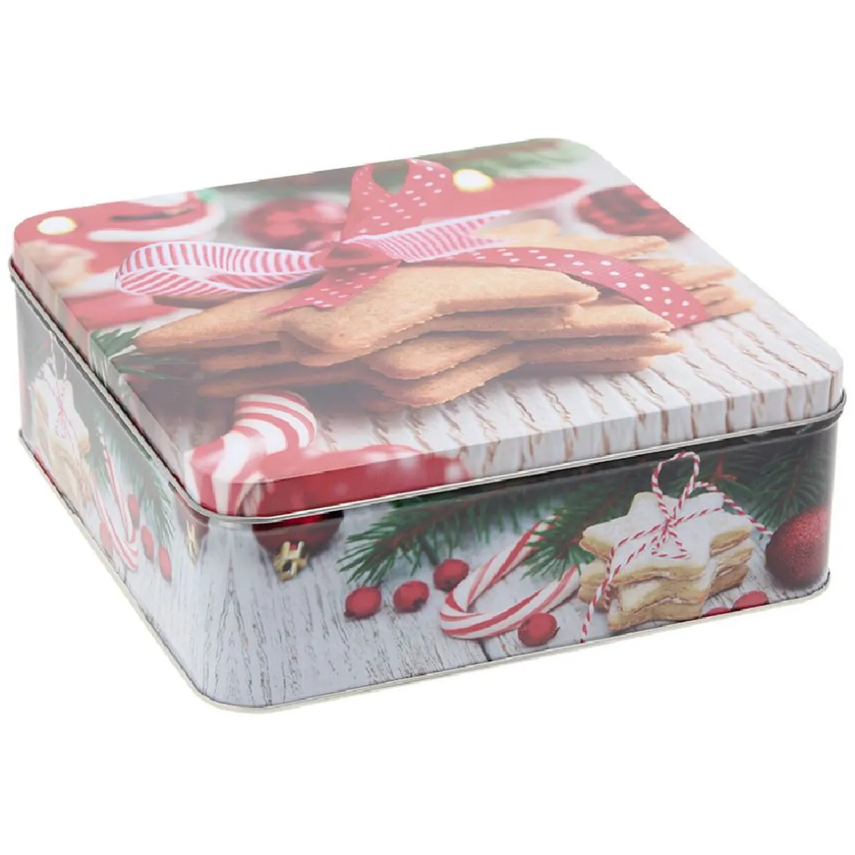 Boîte carrée en métal pour gâteaux de Noël^Gifi Outlet