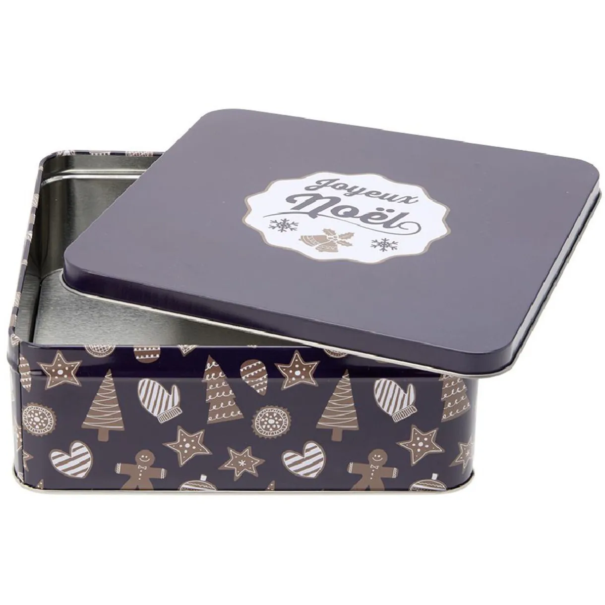Boîte carrée en métal pour gâteaux de Noël^Gifi Outlet