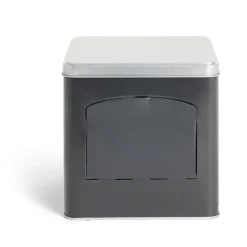 Boîte conservation avec ouverture métal noir et gris 14,5x14,5x14,5cm^Gifi New