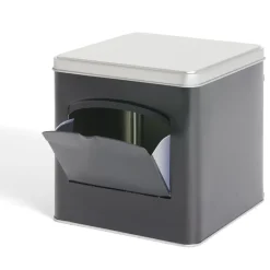Boîte conservation avec ouverture métal noir et gris 14,5x14,5x14,5cm^Gifi New