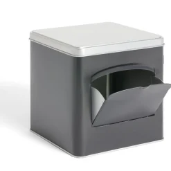 Boîte conservation avec ouverture métal noir et gris 14,5x14,5x14,5cm^Gifi New