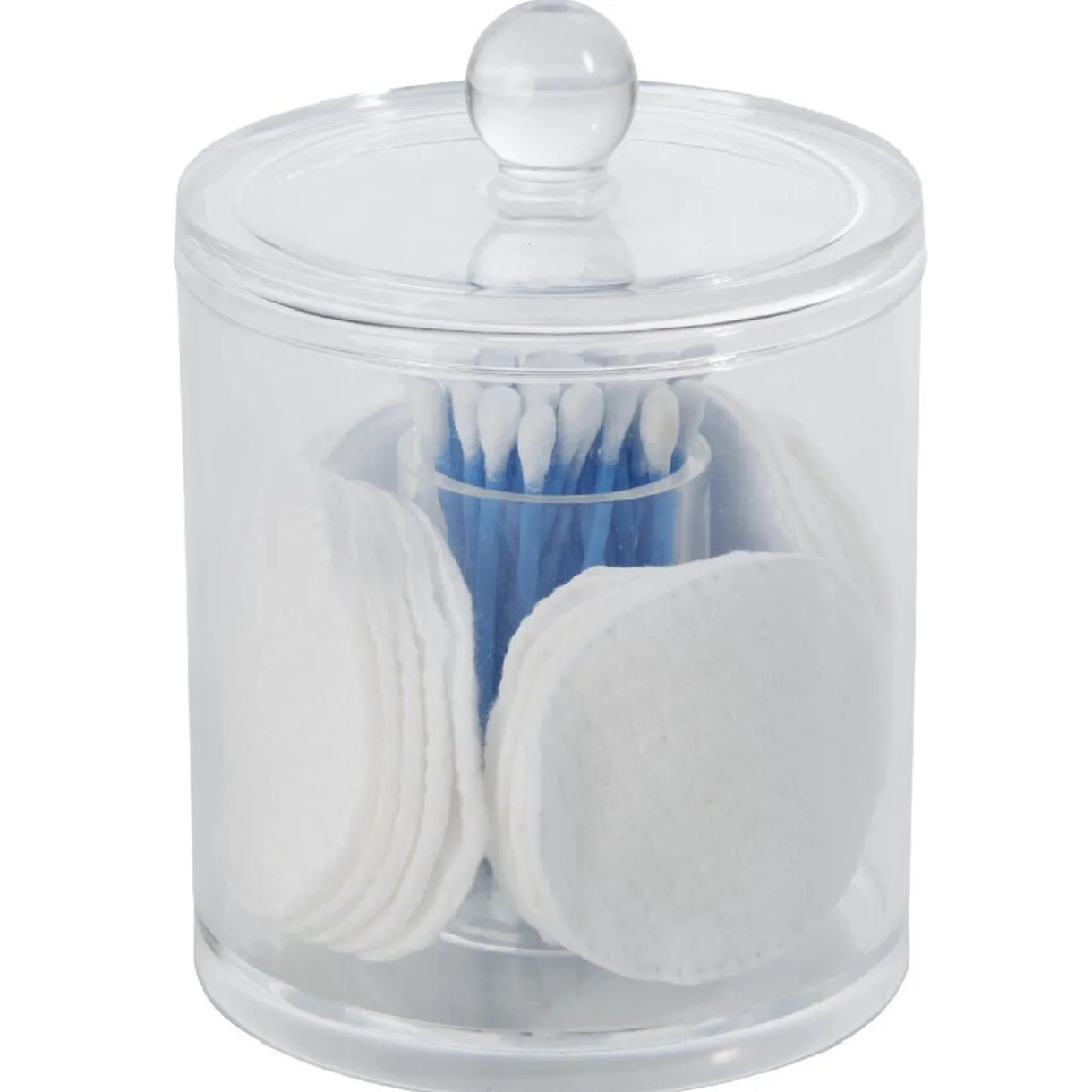 Sale Gifi Boîte cylindrique à coton tige transparente