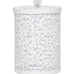 Rangement|Gifi Boîte déco design métal blanc Muranu romantique dentelle