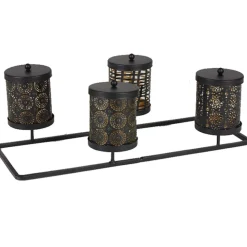 Rangement|Gifi Boîte déco noire dorée x4 sur support