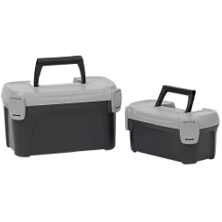 Rangement|Gifi Boîte de bricolage en plastique noir et gris x2