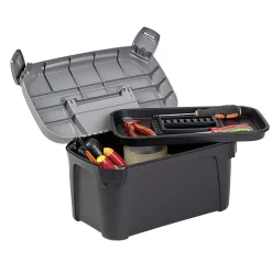 Rangement|Gifi Boîte de bricolage en plastique noir et gris x2