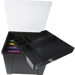 Rangement|Gifi Boîte de classement en plastique 8 dossiers noir