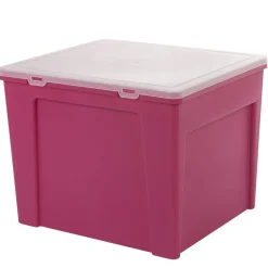 Rangement|Gifi Boîte de classement en plastique 8 dossiers rose