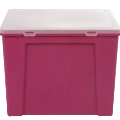 Rangement|Gifi Boîte de classement en plastique 8 dossiers rose