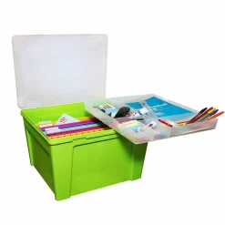 Rangement|Gifi Boîte de classement en plastique 8 dossiers vert