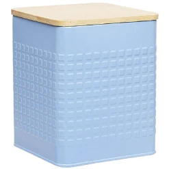 Boîte de conservation en métal avec couvercle en bambou^Gifi Hot