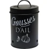 Boîte de conservation métal noir pour ail^Gifi Discount