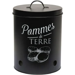 Boîte de conservation métal noir pour pomme de terre^Gifi Outlet