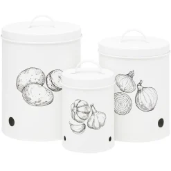 Boîte de conservation pour ail en métal blanc^Gifi Sale