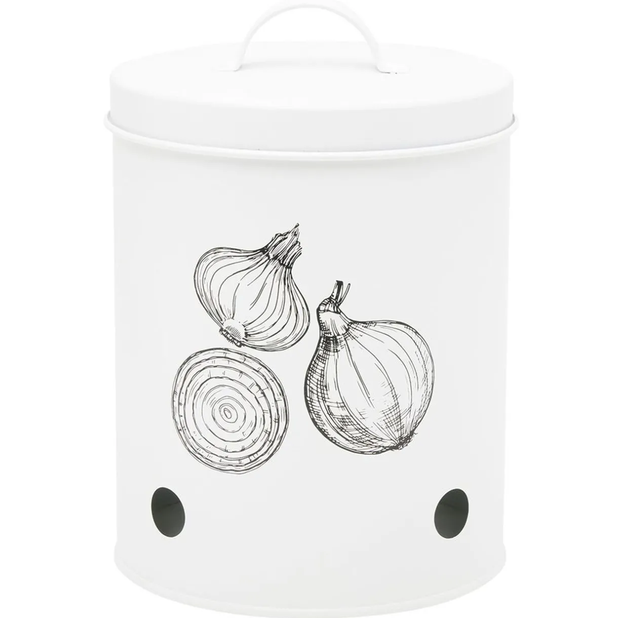 Boîte de conservation pour oignon en métal blanc^Gifi Discount