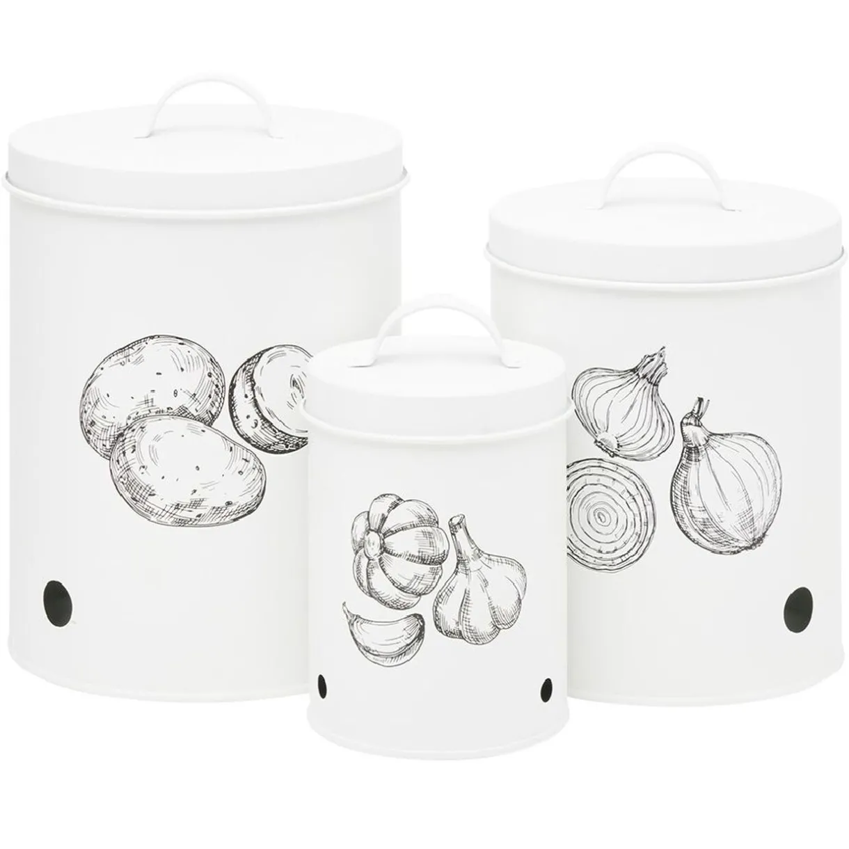 Boîte de conservation pour oignon en métal blanc^Gifi Discount