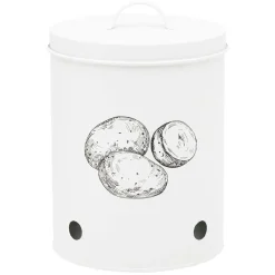 Boîte de conservation pour pommes de terre en métal blanc^Gifi Outlet
